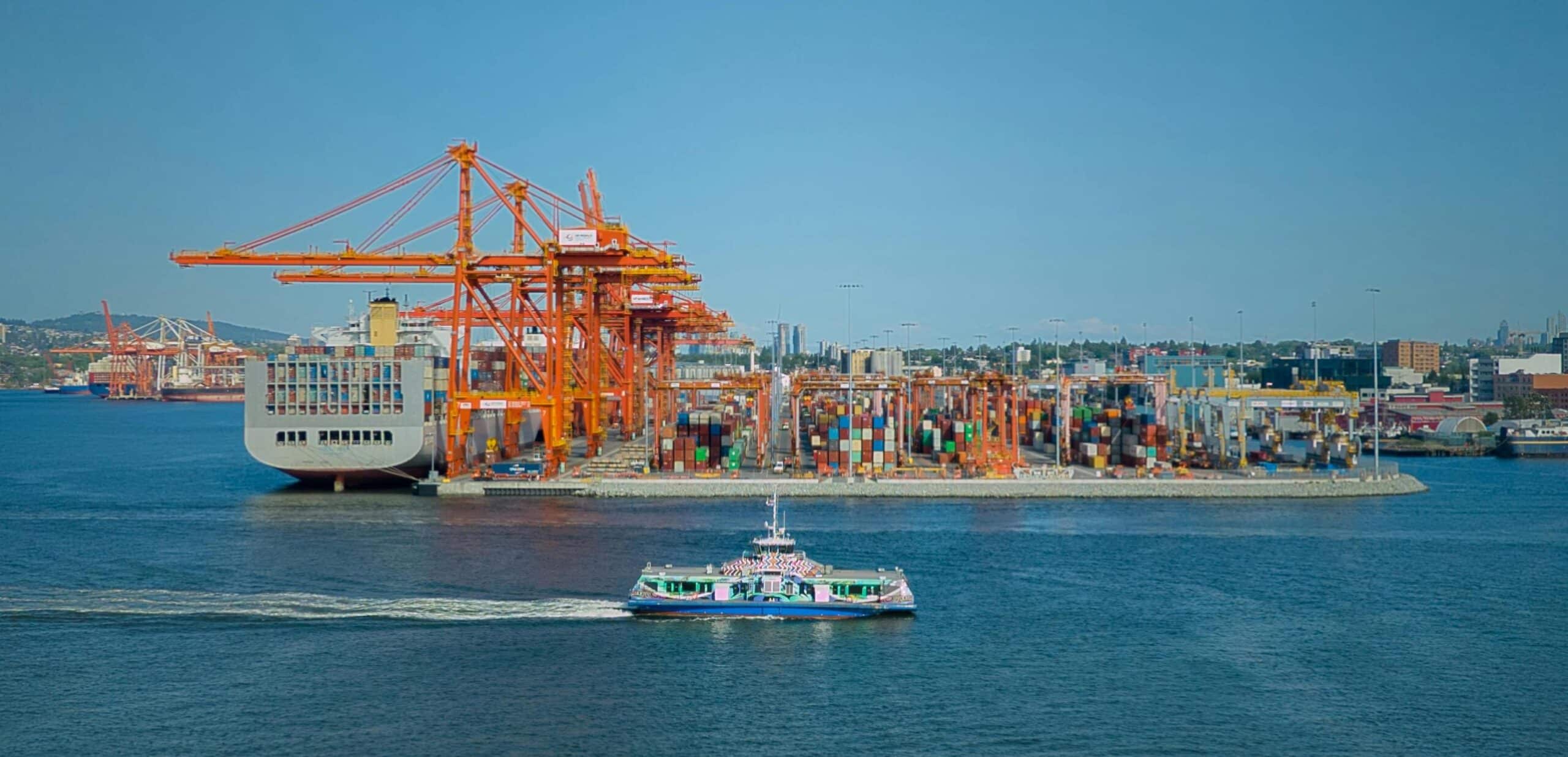 Container ship harbor